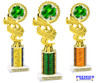 St Patrick's Day Theme trophy. Great trophy for your pageants, events, contests and more!  Choice of color and trophy height.  Ph40