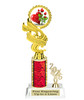 Valentine - Heart trophy that will be great for pageants, contests or the Sweetheart in your life.  Select trophy height and column color. With current year. Height starts at 10" tall - ph40-2