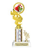 Valentine - Heart trophy that will be great for pageants, contests or the Sweetheart in your life.  Select trophy height and column color. With current year. Height starts at 10" tall - ph40-2