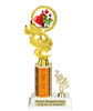 Valentine - Heart trophy that will be great for pageants, contests or the Sweetheart in your life.  Select trophy height and column color. With current year. Height starts at 10" tall - ph40-2