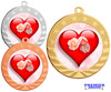 Valentine - Heart theme Medal. Festive medals for your Valentine - Sweetheart themed pageants, contests, Parades and more.  Choice of medal finish.  265