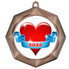  Valentine - Heart theme Medal. Festive medals for your Valentine - Sweetheart themed pageants, contests, Parades and more.  Choice of medal finish.  43273