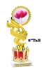 Valentine - Heart Theme trophy with crown riser. Great trophy for your pageants, events, contests and more! ph40