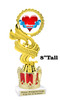 Valentine - Heart Theme trophy with crown riser. Great trophy for your pageants, events, contests and more! ph40