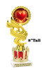 Valentine - Heart Theme trophy with crown riser. Great trophy for your pageants, events, contests and more! ph40