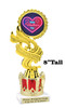 Valentine - Heart Theme trophy with crown riser. Great trophy for your pageants, events, contests and more! ph40