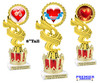 Valentine - Heart Theme trophy with crown riser. Great trophy for your pageants, events, contests and more! ph40