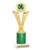 St. Patrick's Day Trophy with green glitter column.  Great award for your pageants, events, competitions, parties and more.  91546
