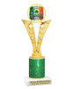 St. Patrick's Day Trophy with green glitter column.  Great award for your pageants, events, competitions, parties and more.  91546