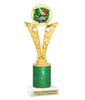 St. Patrick's Day Trophy with green glitter column.  Great award for your pageants, events, competitions, parties and more.  91546