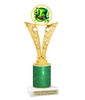 St. Patrick's Day Trophy with green glitter column.  Great award for your pageants, events, competitions, parties and more.  91546