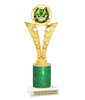 St. Patrick's Day Trophy with green glitter column.  Great award for your pageants, events, competitions, parties and more.  91546