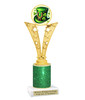 St. Patrick's Day Trophy with green glitter column.  Great award for your pageants, events, competitions, parties and more.  91546