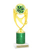 St. Patrick's Day Trophy with green glitter column.  Great award for your pageants, events, competitions, parties and more. ph28