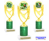 St. Patrick's Day Trophy with green glitter column.  Great award for your pageants, events, competitions, parties and more. ph28