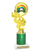 St. Patrick's Day Trophy with green glitter column.  Great award for your pageants, events, competitions, parties and more. ph40