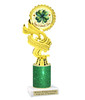 St. Patrick's Day Trophy with green glitter column.  Great award for your pageants, events, competitions, parties and more. ph40