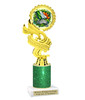 St. Patrick's Day Trophy with green glitter column.  Great award for your pageants, events, competitions, parties and more. ph40