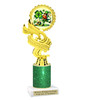 St. Patrick's Day Trophy with green glitter column.  Great award for your pageants, events, competitions, parties and more. ph40