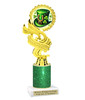 St. Patrick's Day Trophy with green glitter column.  Great award for your pageants, events, competitions, parties and more. ph40