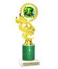 St. Patrick's Day Trophy with green glitter column.  Great award for your pageants, events, competitions, parties and more. ph40