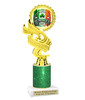 St. Patrick's Day Trophy with green glitter column.  Great award for your pageants, events, competitions, parties and more. ph40
