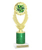 St. Patrick's Day Trophy with green glitter column.  Great award for your pageants, events, competitions, parties and more. ph44