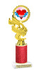 Valentine - Heart Trophy with red glitter column.  Great award for your pageants, events, competitions, parties and more. ph40