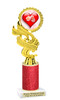 Valentine - Heart Trophy with red glitter column.  Great award for your pageants, events, competitions, parties and more. ph40