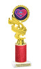 Valentine - Heart Trophy with red glitter column.  Great award for your pageants, events, competitions, parties and more. ph40