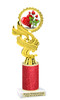 Valentine - Heart Trophy with red glitter column.  Great award for your pageants, events, competitions, parties and more. ph40