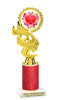 Valentine - Heart Trophy with red glitter column.  Great award for your pageants, events, competitions, parties and more. ph40