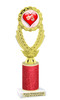 Valentine - Heart Trophy with red glitter column.  Great award for your pageants, events, competitions, parties and more. ph44