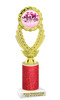 Valentine - Heart Trophy with red glitter column.  Great award for your pageants, events, competitions, parties and more. ph44