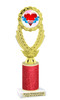 Valentine - Heart Trophy with red glitter column.  Great award for your pageants, events, competitions, parties and more. ph44