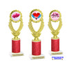 Valentine - Heart Trophy with red glitter column.  Great award for your pageants, events, competitions, parties and more. ph44
