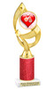 Valentine - Heart Trophy with red glitter column.  Great award for your pageants, events, competitions, parties and more. ph108