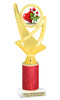  Valentine - Heart Trophy with red glitter column.  Great award for your pageants, events, competitions, parties and more. ph107