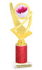  Valentine - Heart Trophy with red glitter column.  Great award for your pageants, events, competitions, parties and more. ph107