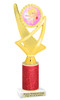  Valentine - Heart Trophy with red glitter column.  Great award for your pageants, events, competitions, parties and more. ph107