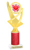 Valentine - Heart Trophy with red glitter column.  Great award for your pageants, events, competitions, parties and more. ph107