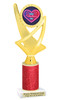  Valentine - Heart Trophy with red glitter column.  Great award for your pageants, events, competitions, parties and more. ph107