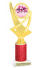 Valentine - Heart Trophy with red glitter column.  Great award for your pageants, events, competitions, parties and more. ph107