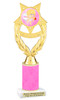 Valentine - Heart Trophy with neon pink glitter column.  Great award for your pageants, events, competitions, parties and more. ph97