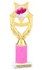 Valentine - Heart Trophy with neon pink glitter column.  Great award for your pageants, events, competitions, parties and more. ph97
