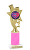 Valentine - Heart Trophy with neon pink glitter column.  Great award for your pageants, events, competitions, parties and more. ph81