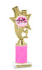 Valentine - Heart Trophy with neon pink glitter column.  Great award for your pageants, events, competitions, parties and more. ph81