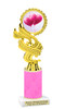Valentine - Heart Trophy with neon pink glitter column.  Great award for your pageants, events, competitions, parties and more. ph40