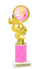Valentine - Heart Trophy with neon pink glitter column.  Great award for your pageants, events, competitions, parties and more. ph40