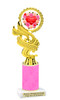 Valentine - Heart Trophy with neon pink glitter column.  Great award for your pageants, events, competitions, parties and more. ph40